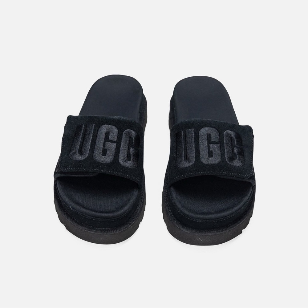 UGG Black Slide Sandals Plush Comfort